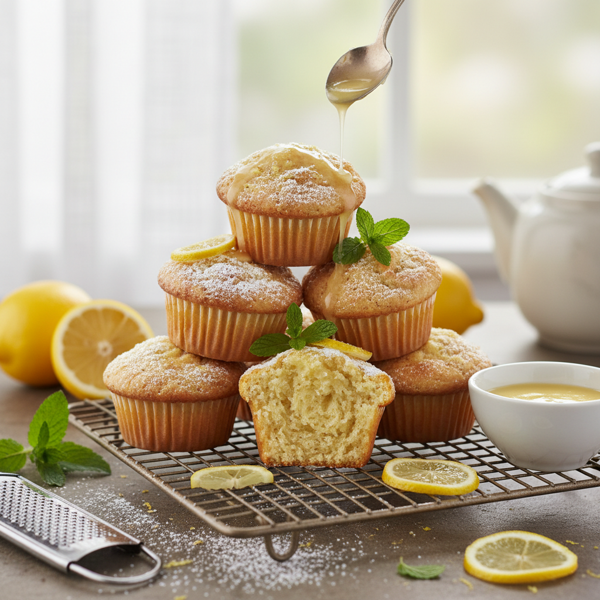 Zesty Lemon Sour Cream Muffins recipe