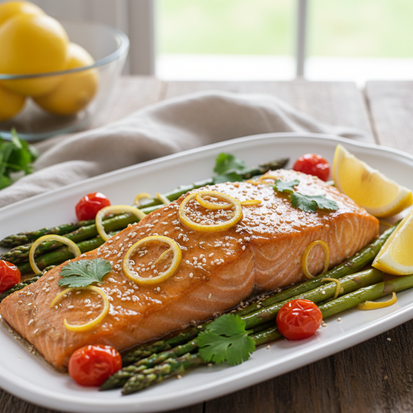 Zesty Lemon and Soy Glazed Salmon recipe
