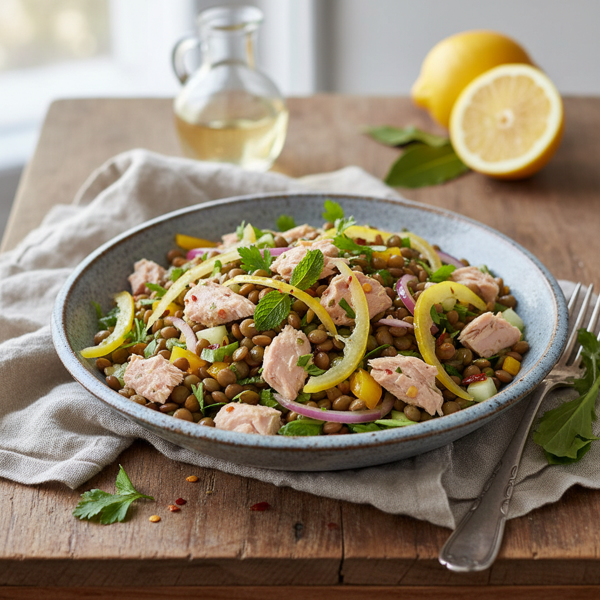 Zesty Lentil and Tuna Salad with Preserved Lemon recipe