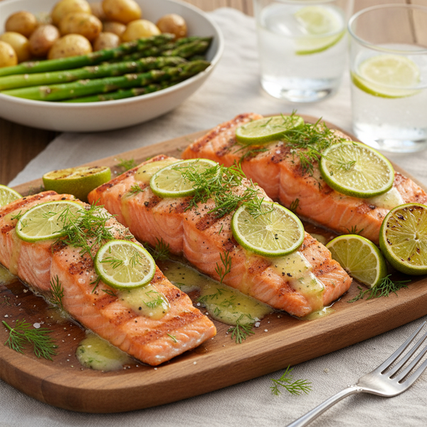 Zesty Lime-Dill Salmon Steaks recipe