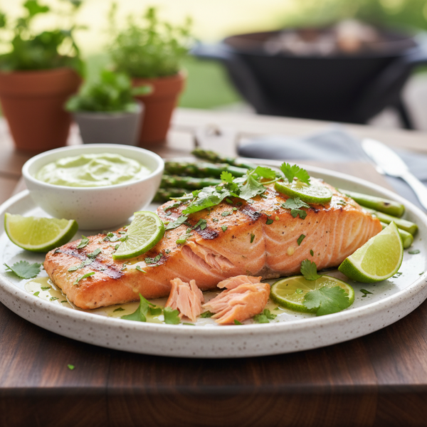 Zesty Lime Cilantro Grilled Salmon recipe