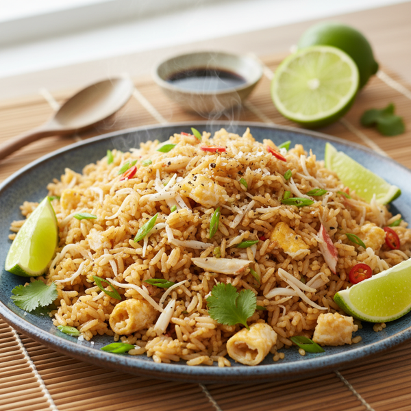 Zesty Lime Crab Fried Rice recipe