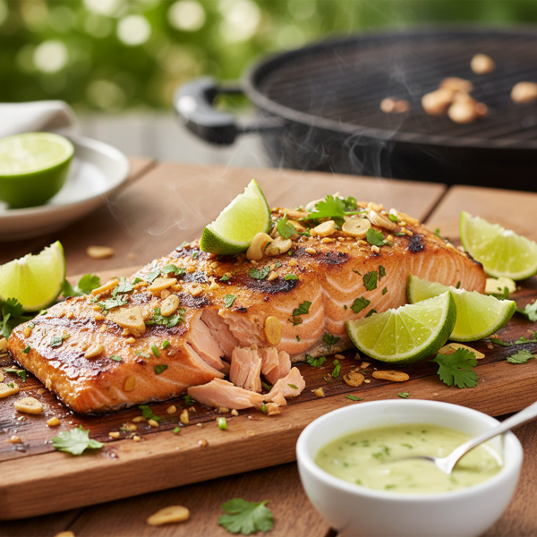 Zesty Lime & Garlic Grilled Salmon Delight recipe