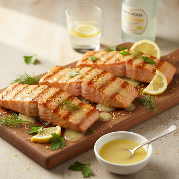Zesty Limoncello Grilled Salmon Steaks recipe