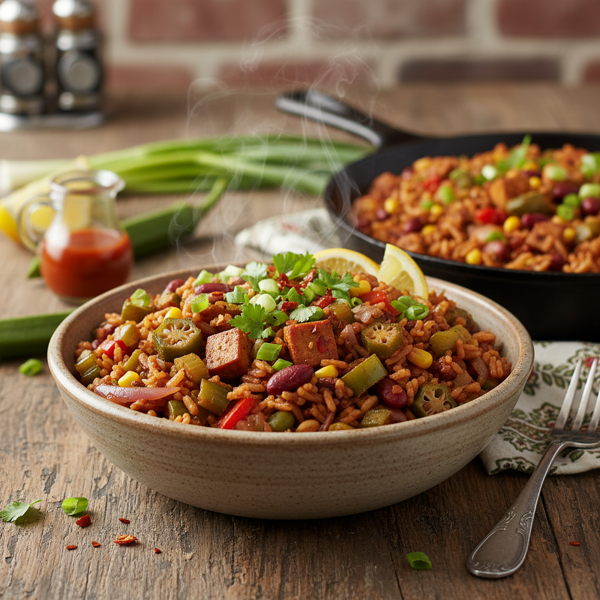 Zesty Louisiana Creole Vegetable Jambalaya recipe