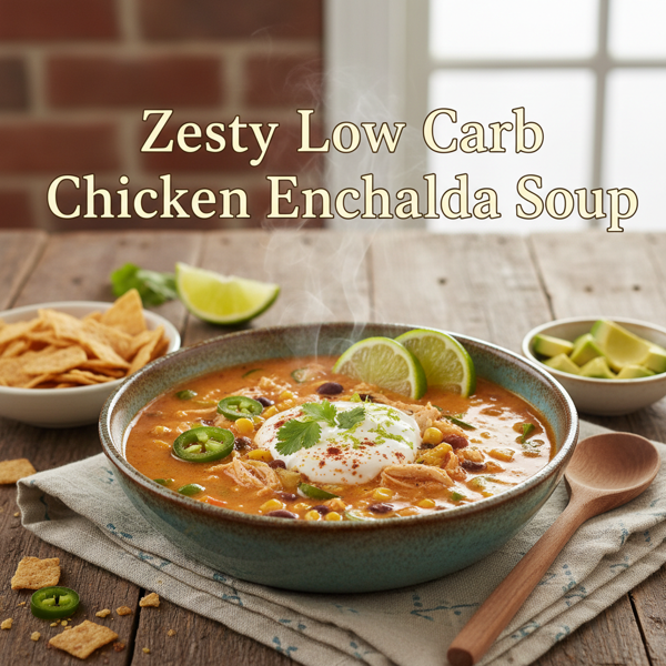 Zesty Low Carb Chicken Enchilada Soup recipe
