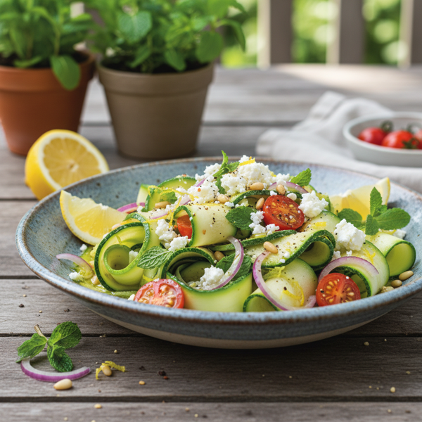 Zesty Marinated Zucchini Ribbons Salad recipe