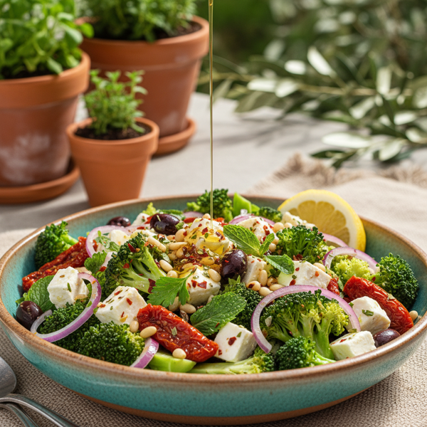 Zesty Mediterranean Broccoli Salad recipe