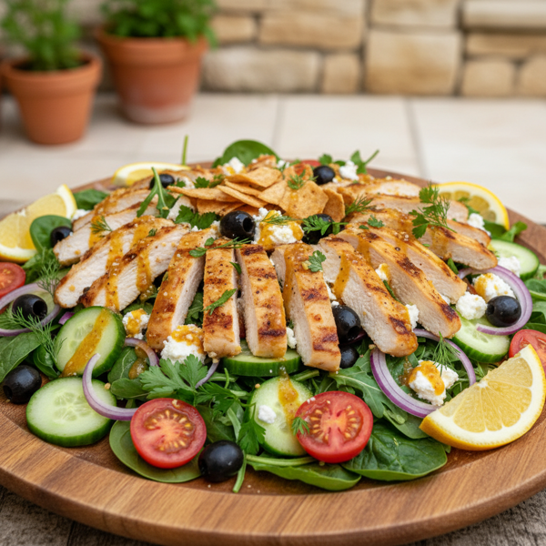 Zesty Mediterranean Chicken Salad with Citrus Dressing recipe