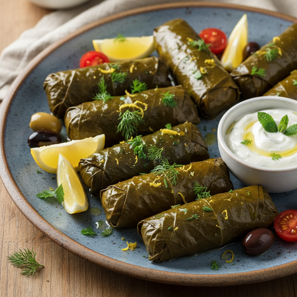 Zesty Mediterranean Dolmas (Stuffed Grape Leaves) recipe