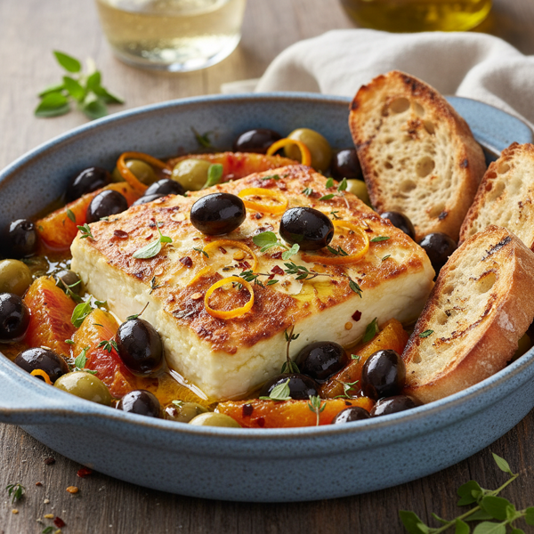 Zesty Mediterranean Feta with Orange and Olives recipe