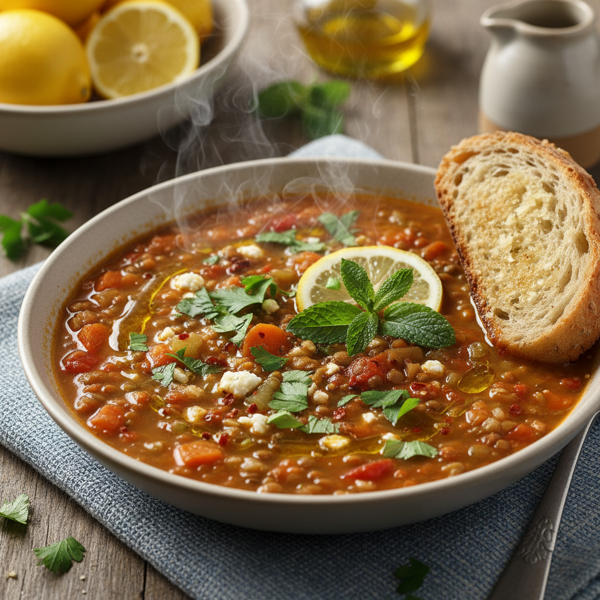 Zesty Mediterranean Lentil Soup recipe