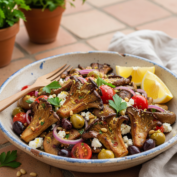 Zesty Mediterranean Marinated Mushroom Salad recipe