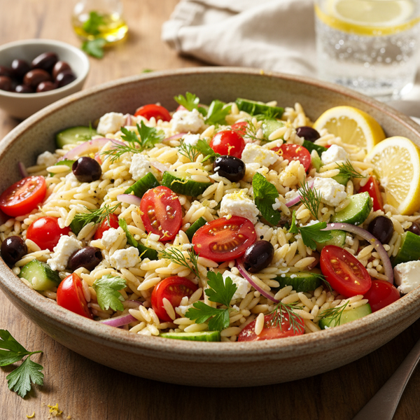 Zesty Mediterranean Orzo Salad recipe