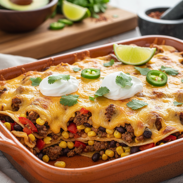 Zesty Mexican Layered Casserole recipe