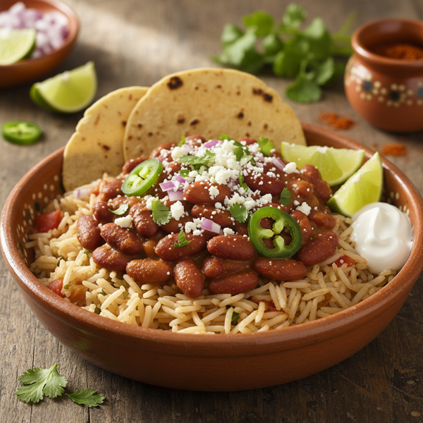 Zesty Mexican Red Beans and Rice Bowl recipe