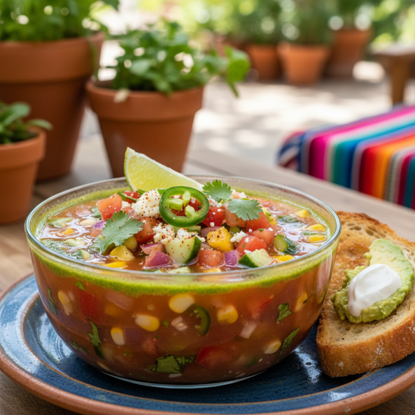 Zesty Mexican Style Gazpacho recipe