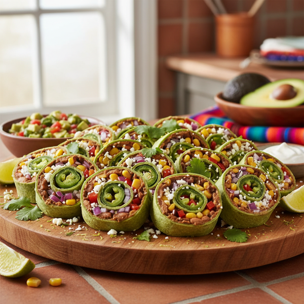 Zesty Mexican Veggie Pinwheels recipe