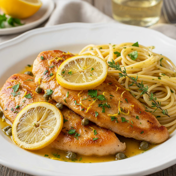 Zesty Meyer Lemon Chicken Piccata recipe