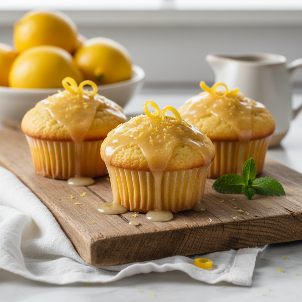 Zesty Meyer Lemon Glazed Cupcakes recipe