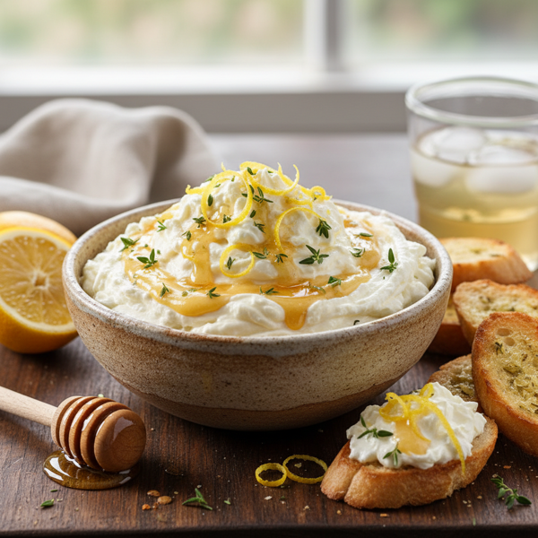 Zesty Meyer Lemon Honey Goat Cheese Spread recipe