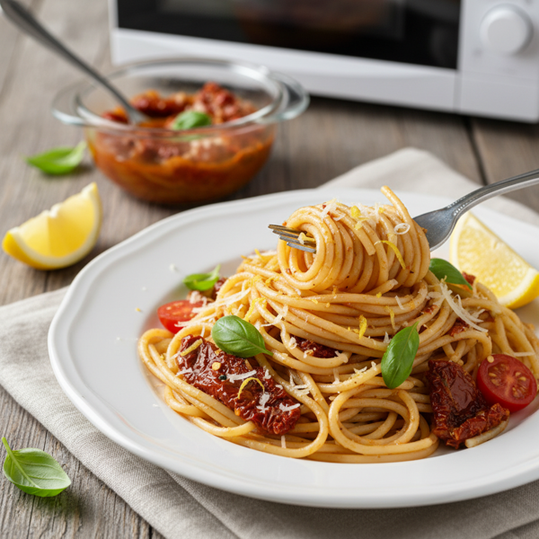 Zesty Microwave Spaghetti Delight recipe