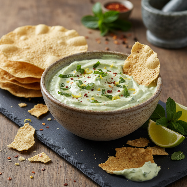 Zesty Mint Papadum Dip recipe