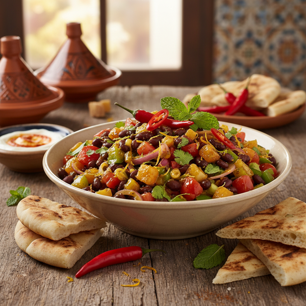 Zesty Moroccan Ginger Bean Salsa recipe