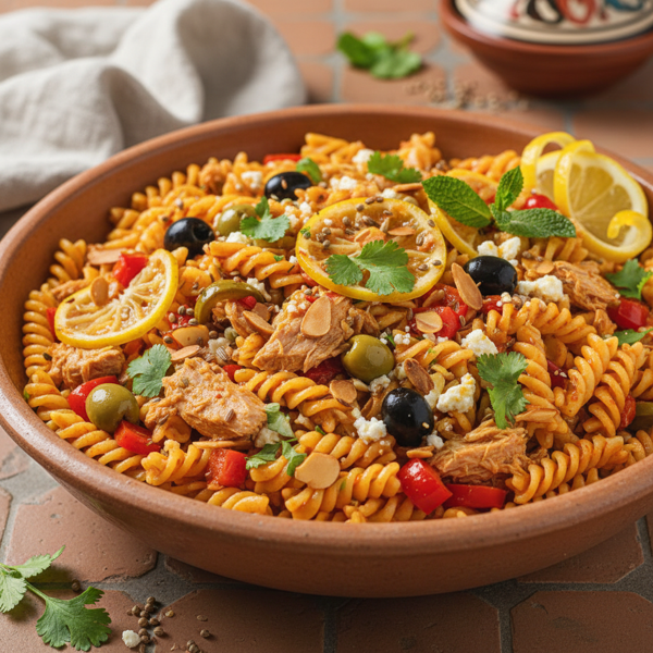 Zesty Moroccan Tuna Pasta Salad recipe