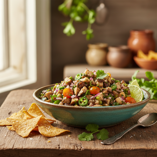Zesty Mushroom Salsa Delight recipe