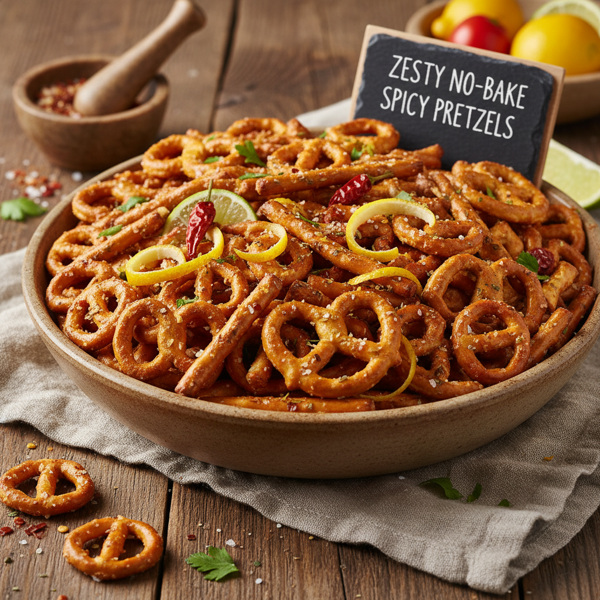 Zesty No-Bake Spicy Pretzels recipe