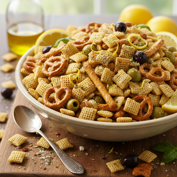 Zesty Olive Oil Chex Mix Delight recipe