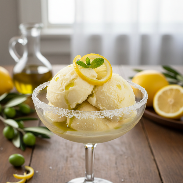 Zesty Olive Oil Lemon Sorbet recipe