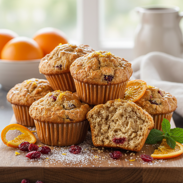 Zesty Orange-Cranberry Fiber Muffins recipe