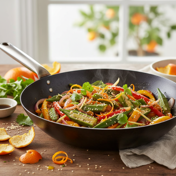 Zesty Orange-Infused Okra Stir-Fry recipe