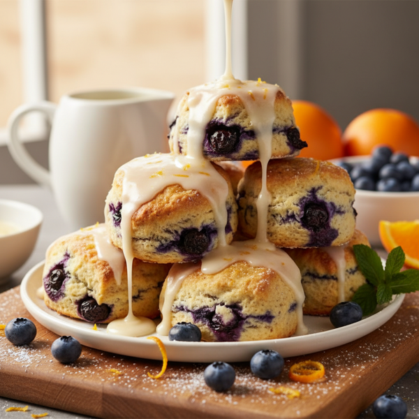 Zesty Orange Blueberry Scones with Sweet Glaze recipe
