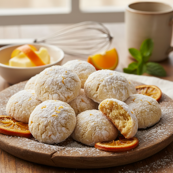Zesty Orange Butter Snowball Cookies recipe
