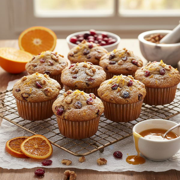 Zesty Orange Cranberry Nut Muffins recipe