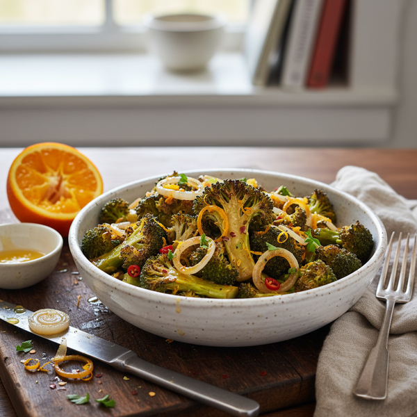 Zesty Orange Shallot Buttered Broccoli recipe