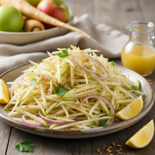 Zesty Parsnip and Apple Slaw with Lemon Vinaigrette recipe