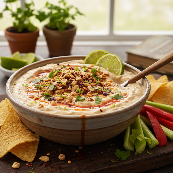 Zesty Peanut Chili Crunch Dip recipe