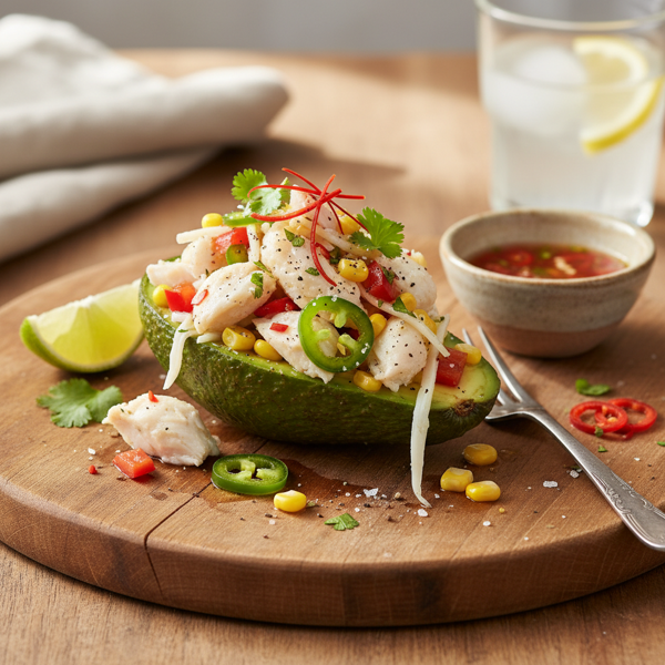 Zesty Pepper and Crab Avocado Delight recipe