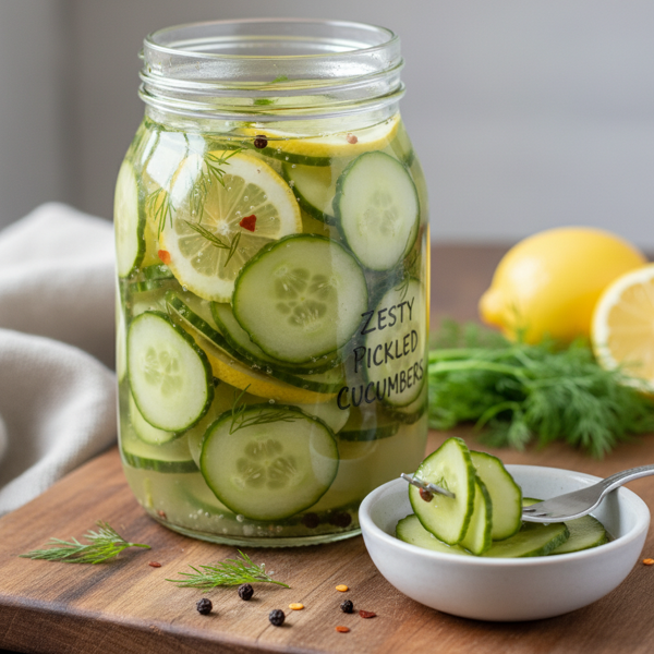 Zesty Pickled Cucumbers recipe