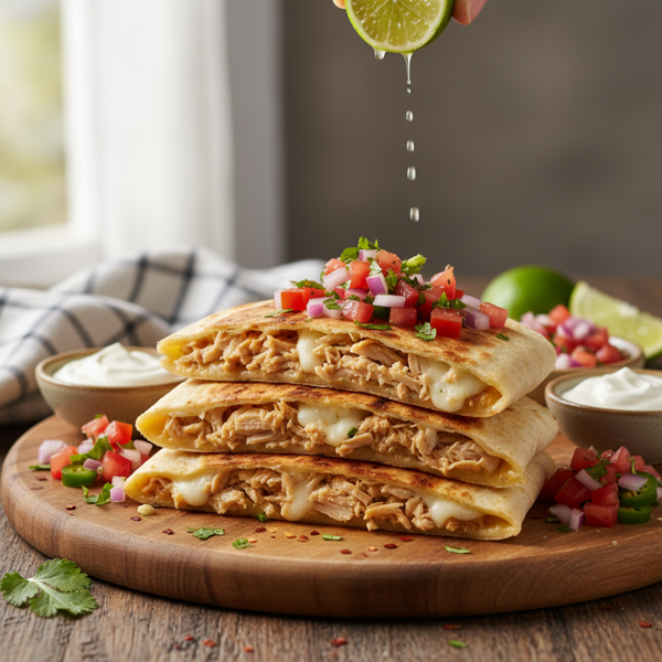 Zesty Pico de Gallo Chicken Quesadillas recipe