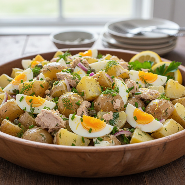 Zesty Potato, Tuna, and Egg Salad recipe
