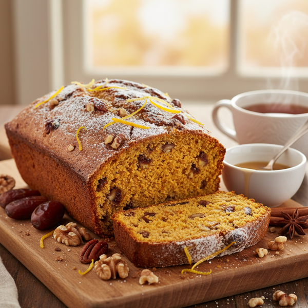 Zesty Pumpkin Date Nut Bread recipe