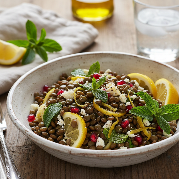 Zesty Puy Lentil Salad with Fresh Mint and Lemon recipe