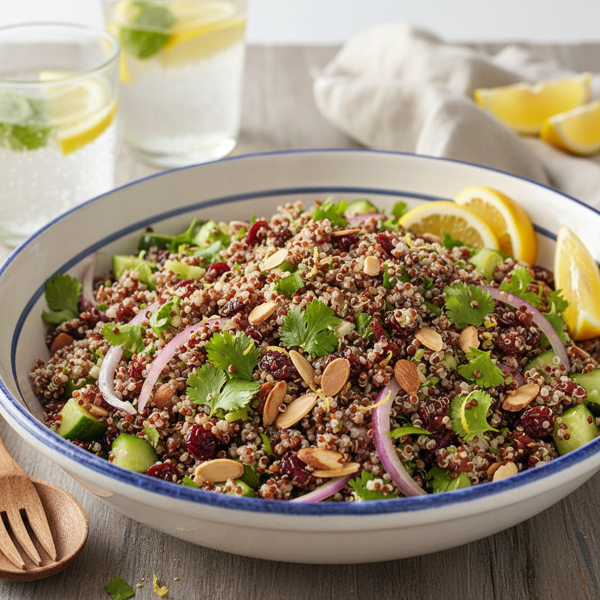 Zesty Quinoa Salad with Cranberries and Almonds recipe