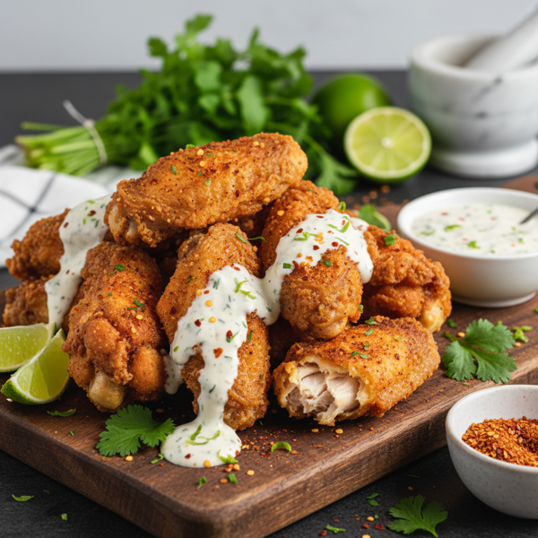 Zesty Ranch Infused Spicy Chicken Wings recipe