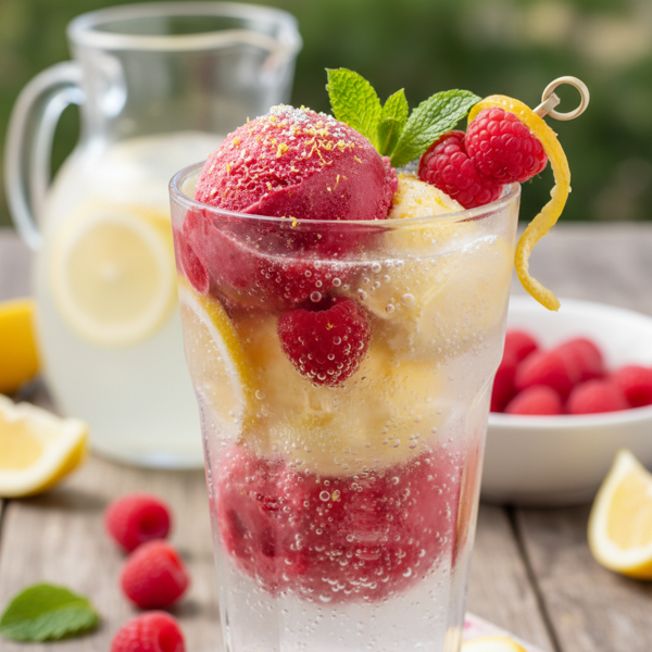 Zesty Raspberry Lemon Sorbet Fizz recipe